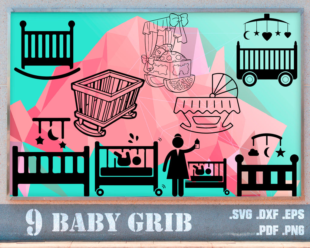 Download Baby Crib Svg Baby Crib Cuttable Design Svg Png Dxf Eps Designs Cam Clipartic