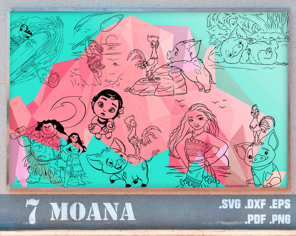 Moana Svg Moana Svg Bundle Maui Svg Bundle Moana Cut File Moana Cl Clipartic