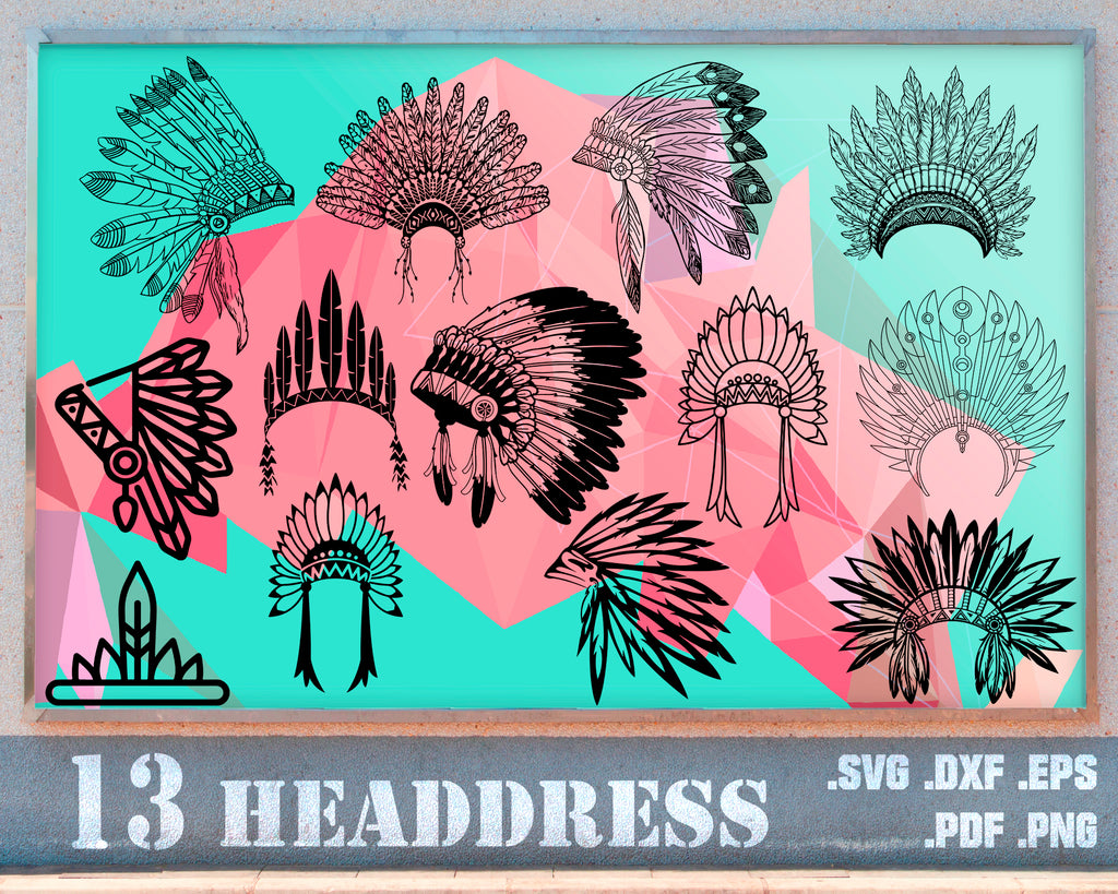 Download Headdress Svg Headdress Svg Indian Svg Indian Headdress Tribal Svg Clipartic