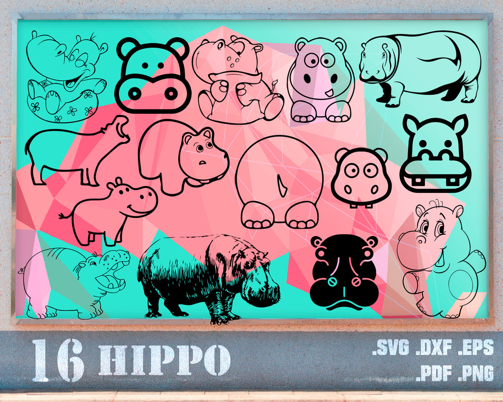 Download Hippo Svg Bundle Hippo Cricut Hippo Silhouette Hippo Cut File Clipartic