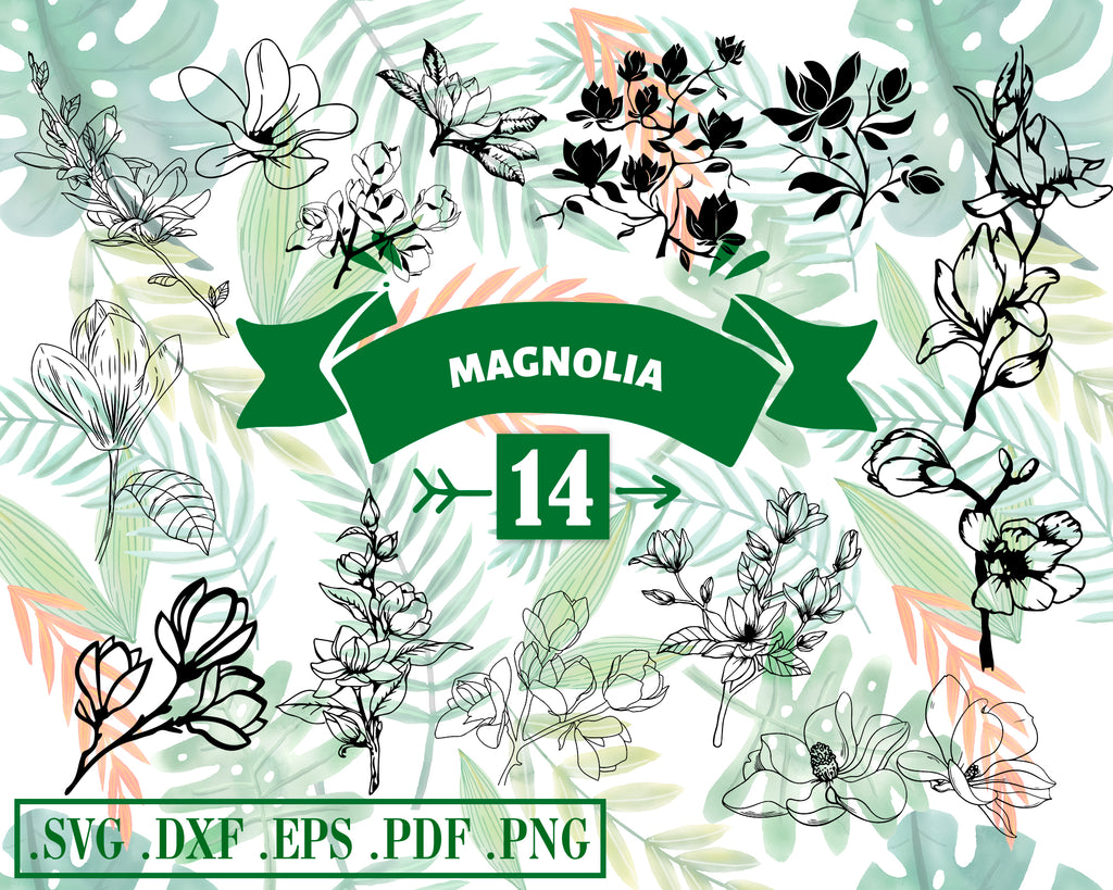 Magnolia Svg Magnolia Flower Flower Svg Magnolia Cut File Flower Clipartic