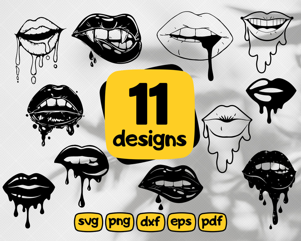 Dripping Lips Svg Dripping Lips Svg Shirt Print Commercial Use Dripp Clipartic