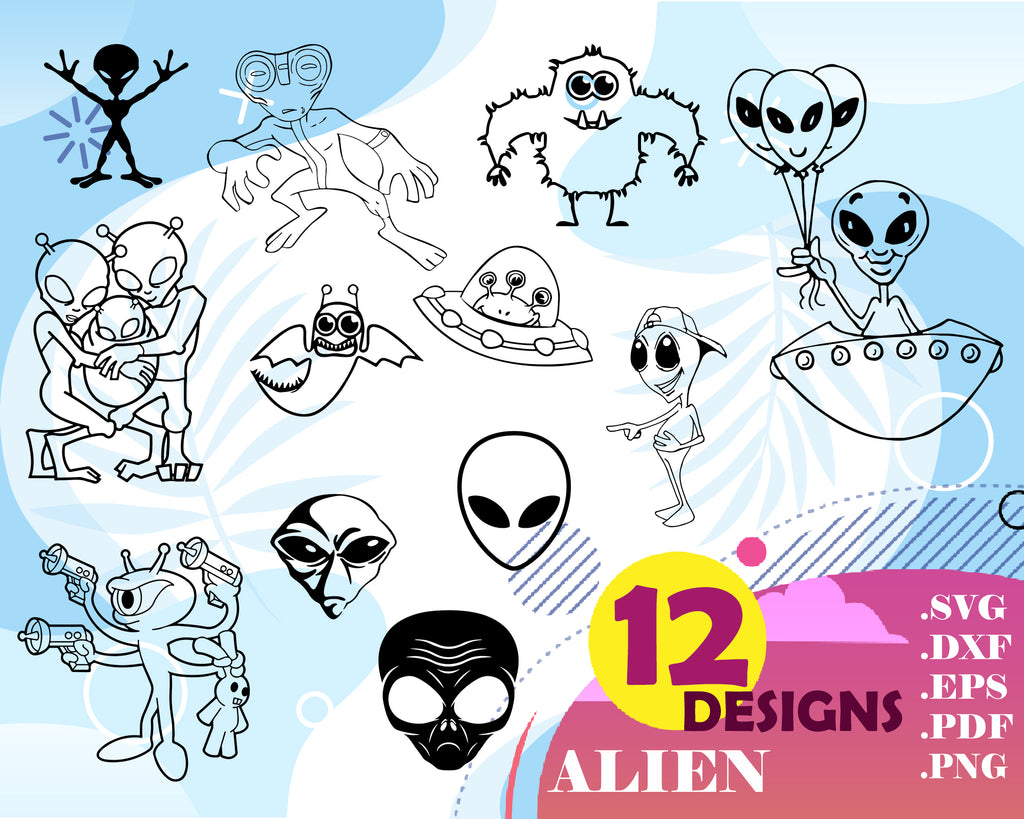 Download Aliens Svg Ufo Svg Alien Clipart Alien Cut File Alien Silhouette Clipartic