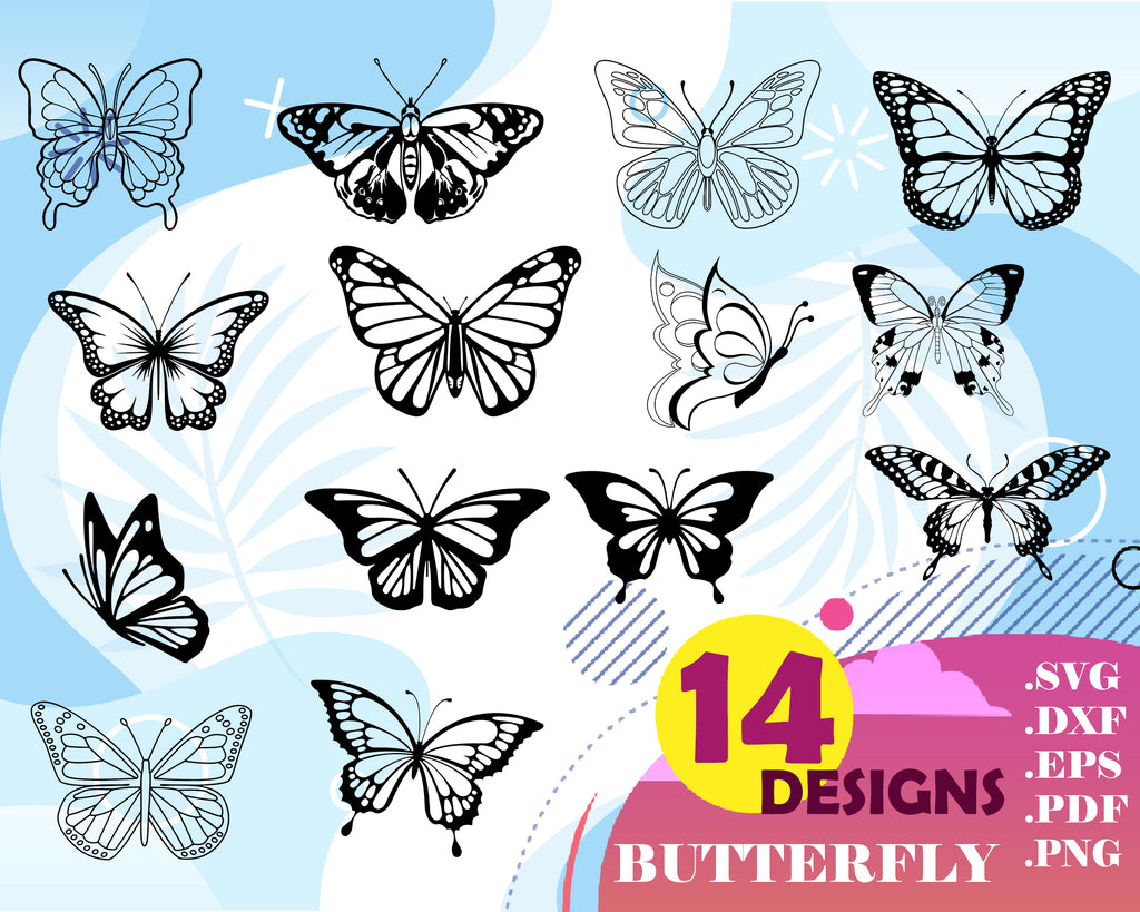 Download Set Of 18 Butterfly Svg Bundle Svg Png Dxf File Butterfly Stencil Instant Download Art Collectibles Digital Delage Com Br