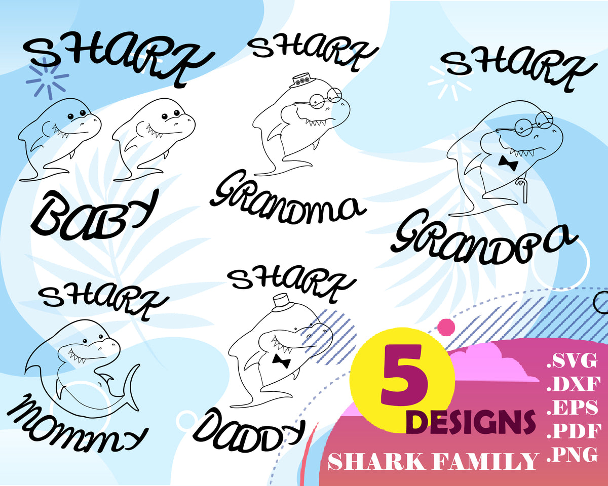 Shark family svg, Baby Shark SVG, Shark Family SVG, Shark ...