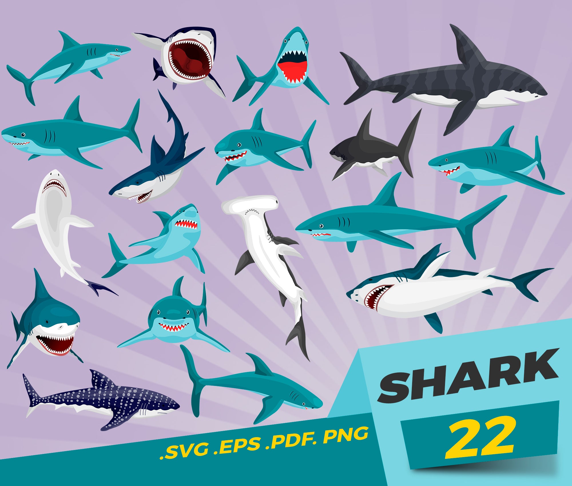 Download Shark Svg Shark Silhouette Sharks Bundle Shark Cut File Fish Svg Clipartic