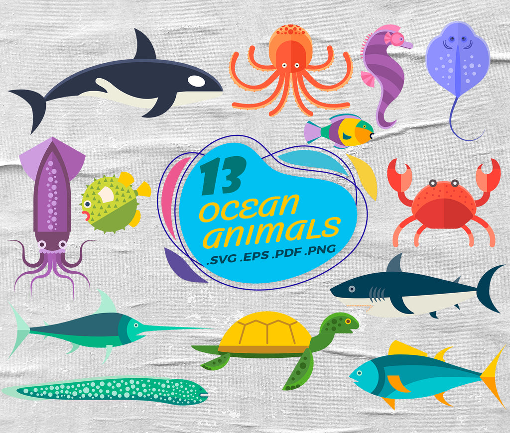 Download Ocean Animals Svg Ocean Svg Bundle Under The Sea Svg Seashell Svg Beac Clipartic