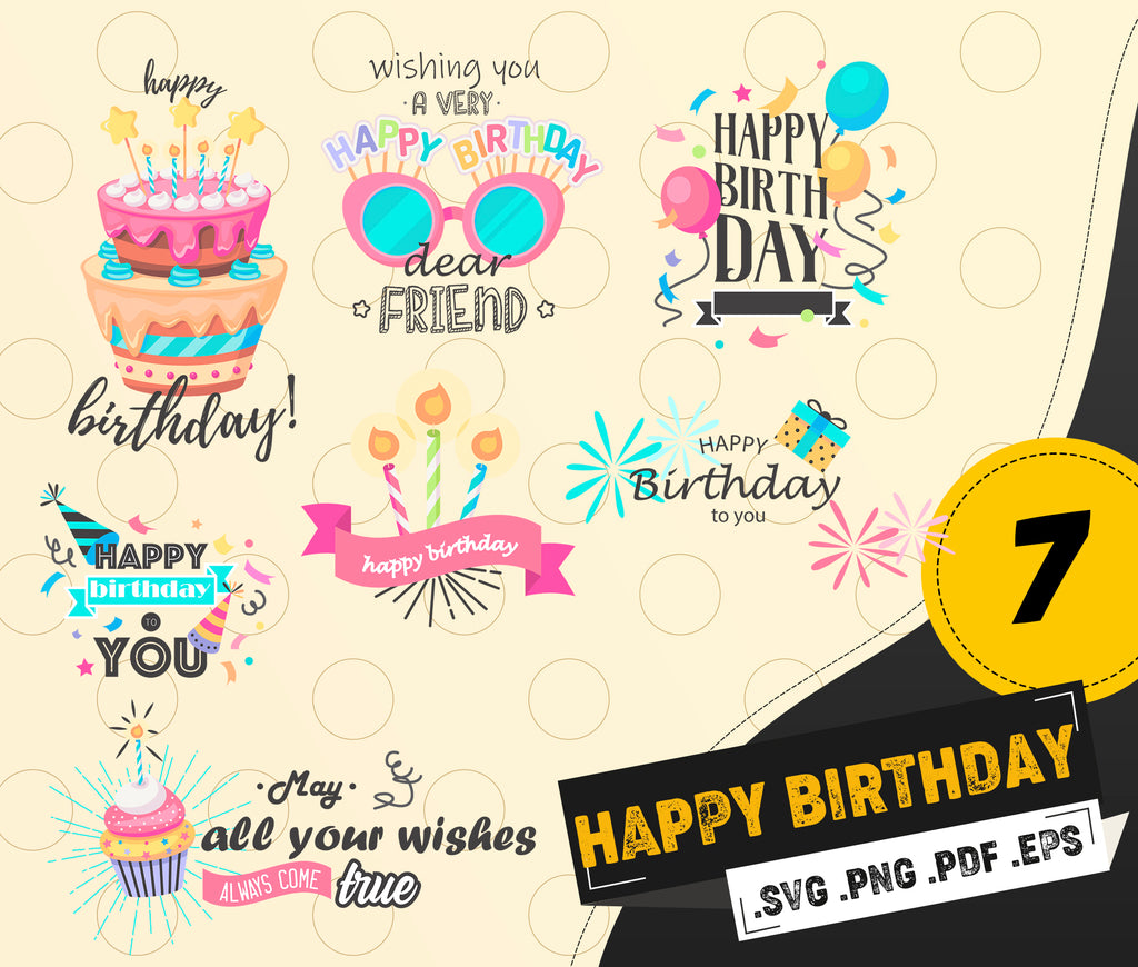 Download Happy Birthday Svg Files Happy Birthday Svg Bundle Happy Birthday B Clipartic