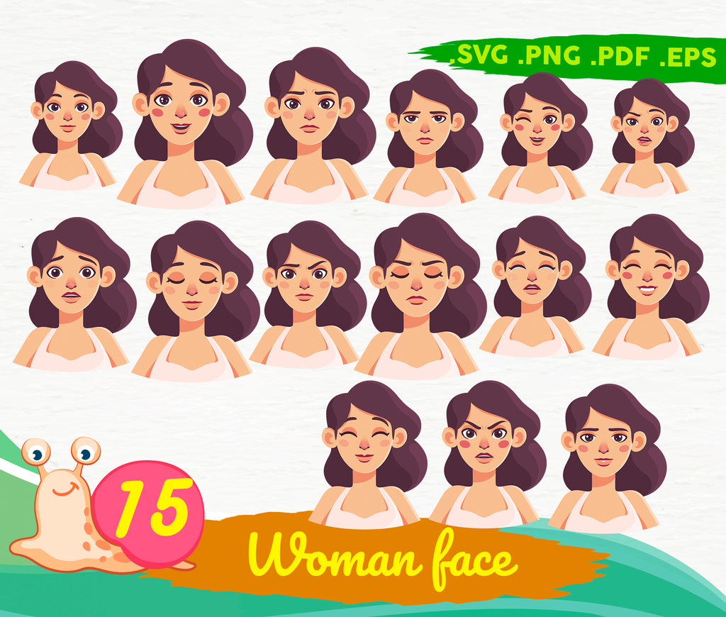 Download Women Face Svg Women Head Svg Woman Svg Emotions Svg Lady Face Svg Clipartic