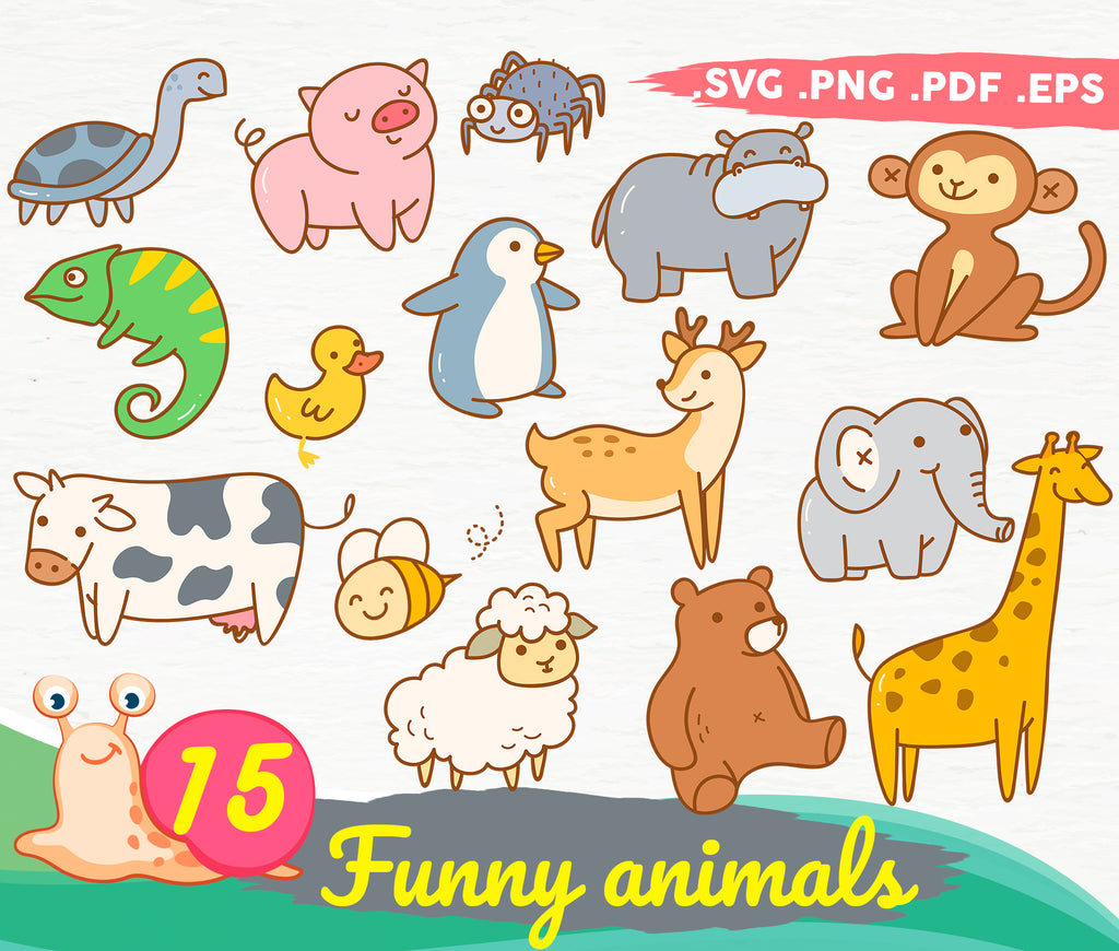 Download Funny Animals Svg Animals Svg Woodland Animal Svg Safari Animal Cli Clipartic
