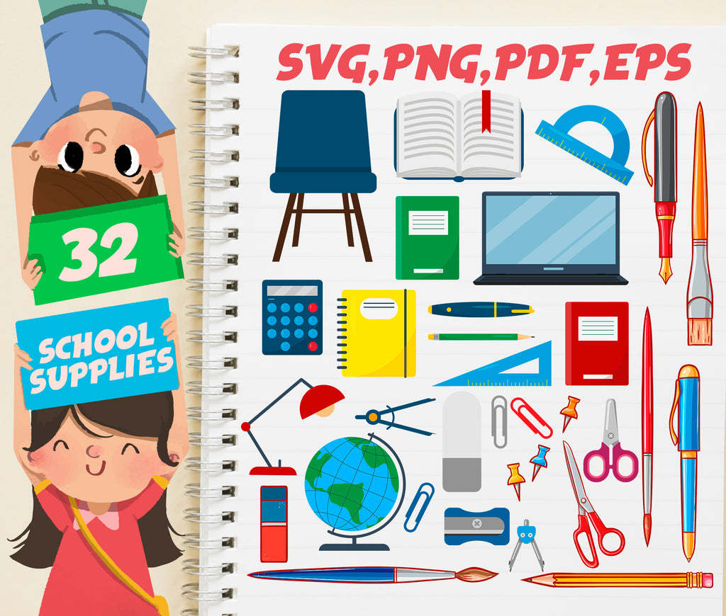 School Supplies Svg Bundle Back To School Svg School Supplies Clipar Clipartic