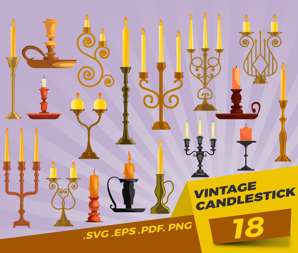 Download Vintage Candlestick Svg Candle Svg Bundle Candles Svg Candle Clipart C Clipartic