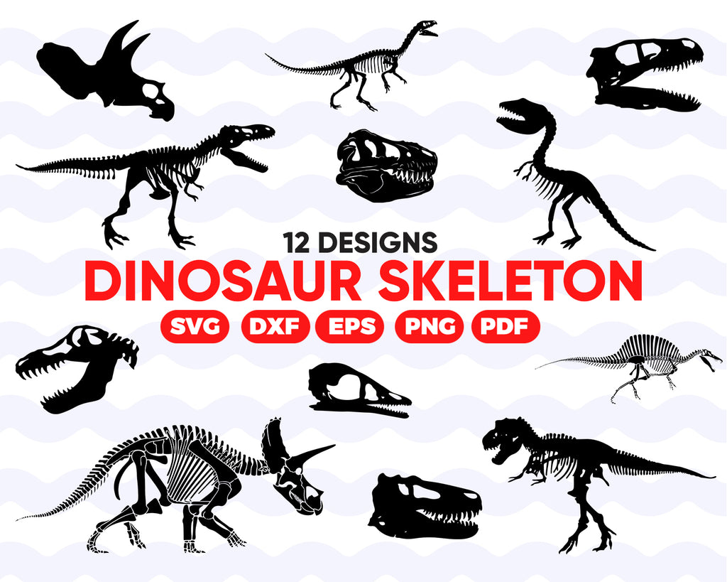 Download Dinosaur Skeleton Svg Dinosaur Silhouette Templates Paper Vinyl C Clipartic