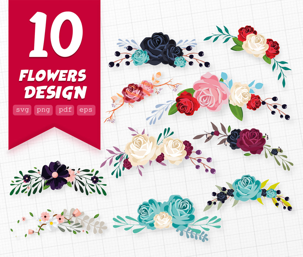 Download Flowers In Svg Bouquets Floral Decoration Flowers Flower Corner F Clipartic