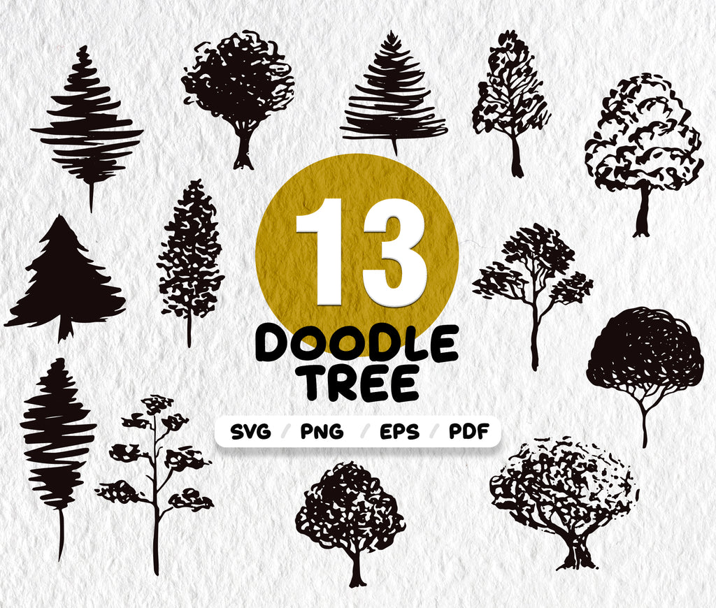 Download Doodle Tree Svg Tree Silhouette Svg Bundle Tree Drawn Forest Svg Fil Clipartic