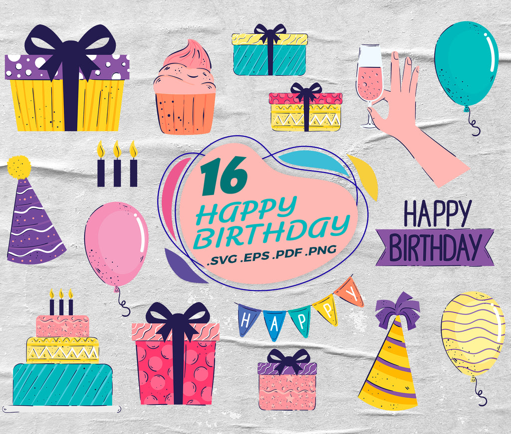 Download Happy Birthday Svg Birthday Svg Bundle Happy Birthday Bundle 1st Birth Clipartic