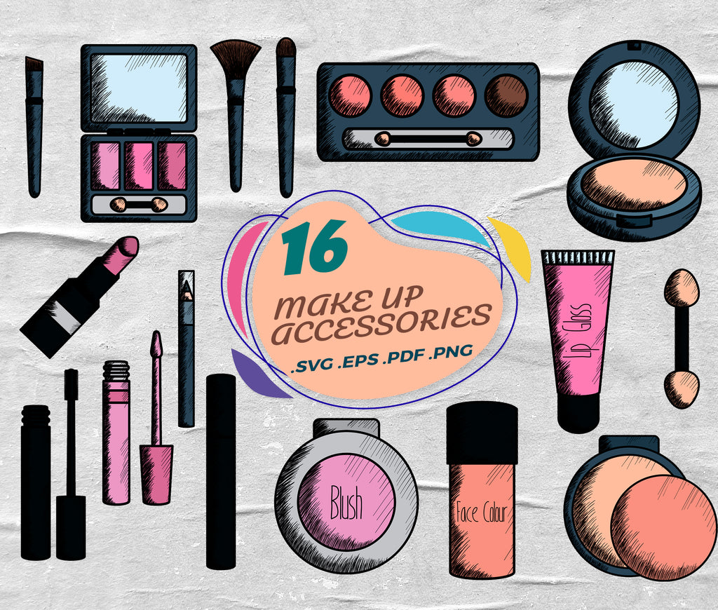 Download Make Up Accesorise Svg Cosmetics Svg File Beauty Svg Design Elements Clipartic