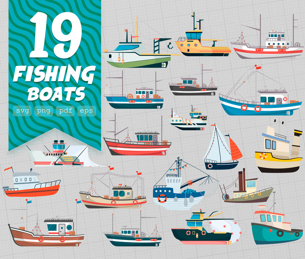 Download Fishing Boat Trip Vessel Pontoon Fish Sea Fisherman Vector Art File Fi Clipartic