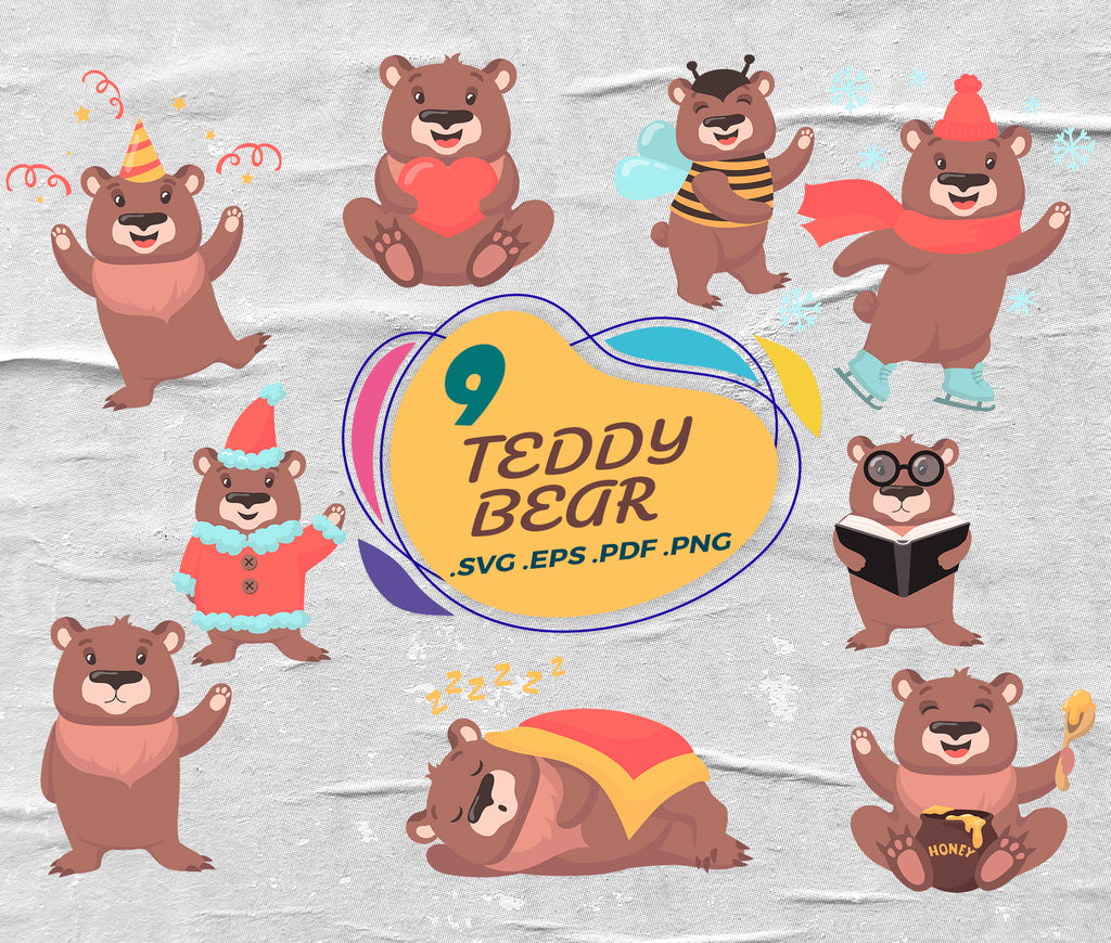 Teddy Bear Svg Teddy Bear Layered Files Teddy Bear Clipart Cute Baby Clipartic
