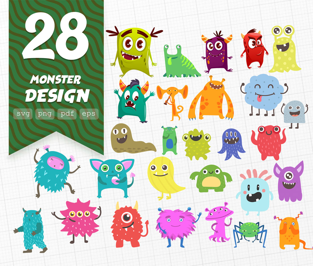 Download Monsters Svg Bundle Silly Monster With Horns Clipart One Eyed Cut Fi Clipartic