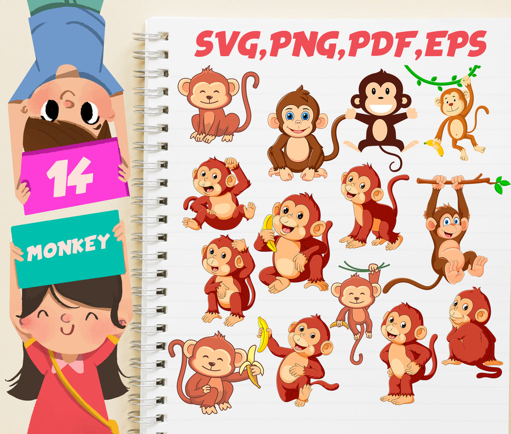 Free Free 331 Silhouette Baby Monkey Svg SVG PNG EPS DXF File