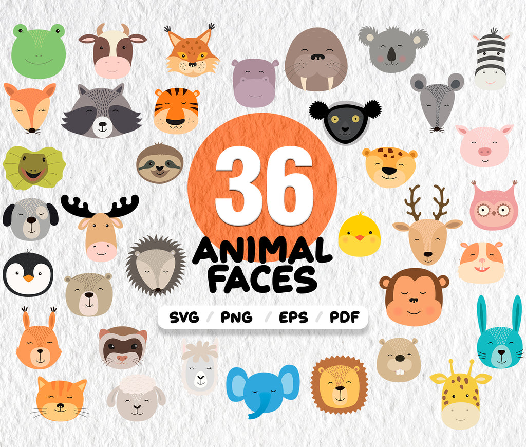 Download Animal Face Svg Animal Face Clipart Baby Animal Clipart Nursery Ani Clipartic