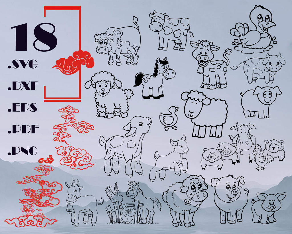 Download Farm Animal Svg Farm Animal Svg Animal Svg Bundle Farm Life Svg Clipartic PSD Mockup Templates