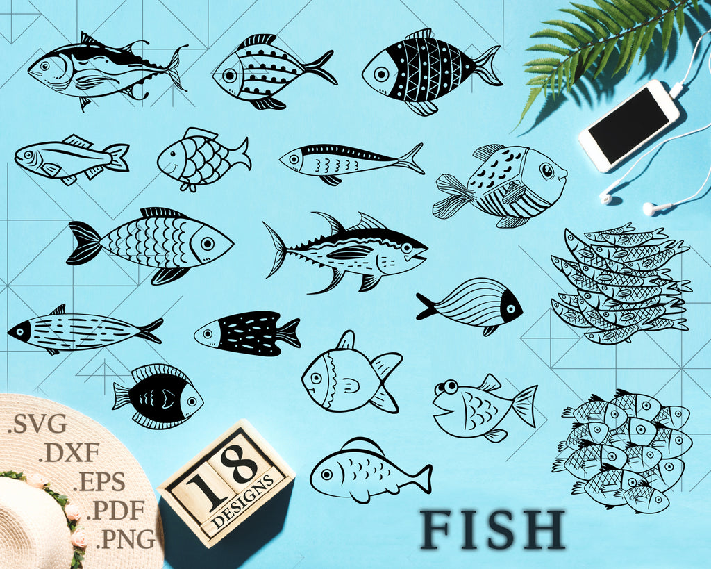 Download Fish Svg Fish Svg For Cricut Silhouette Fish Silhouette Fish Png Clipart Fish Dxf Vector Files