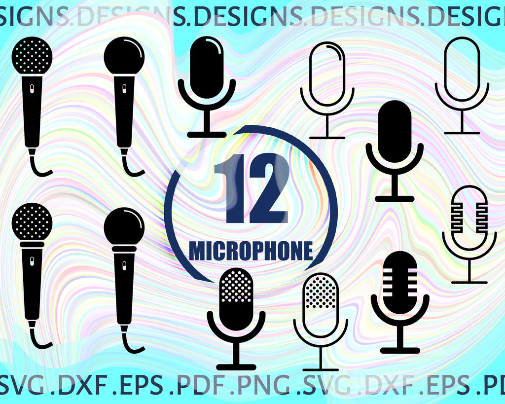 Download Microphone Svg Bundle Mice Cricut Micro Silhouette Cameo Microph Clipartic