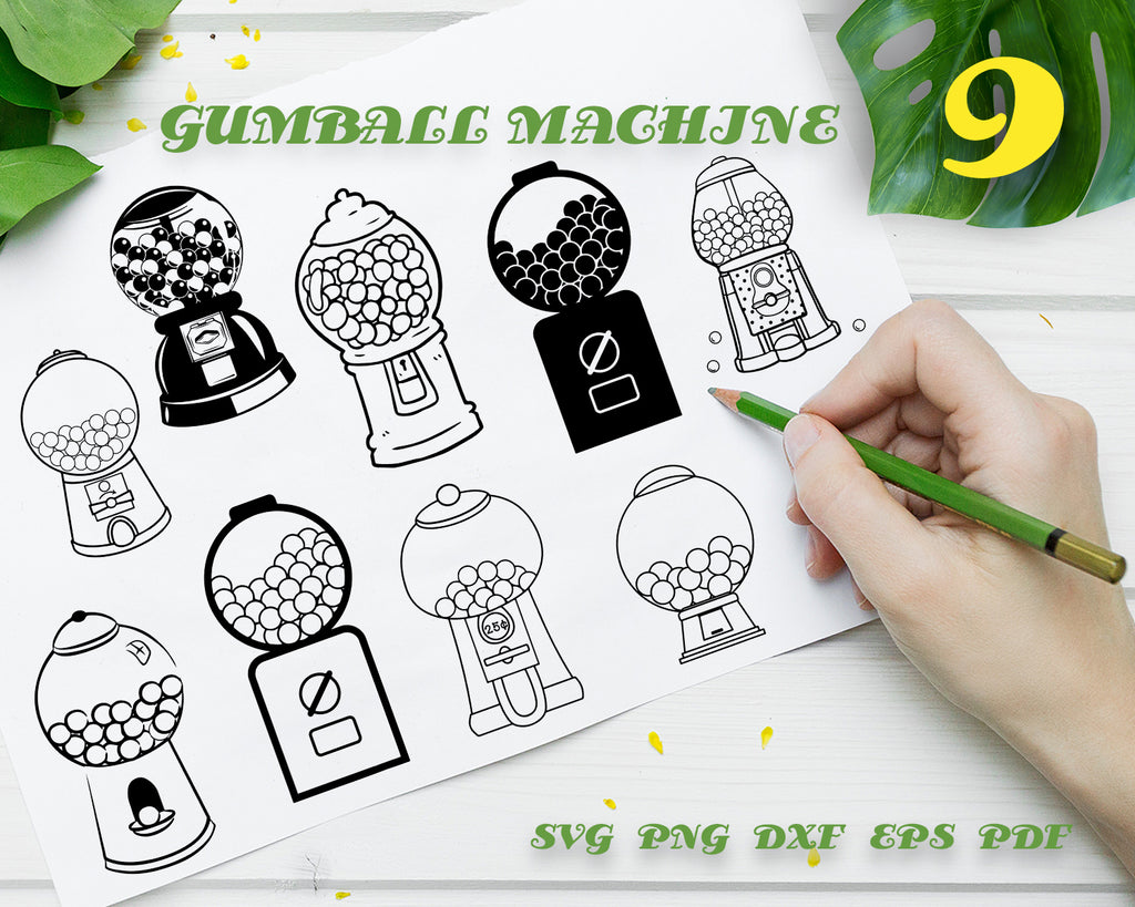 Download Gumball Machine Svg Snack Mall Gum Chewing Fruity Food Vending Pop Bl Clipartic