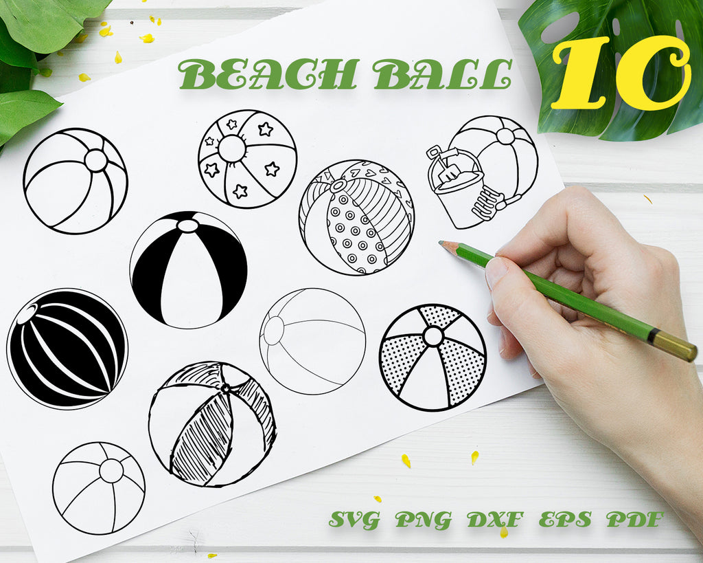 Download Beach Ball Svg Beach Ball Svg Summer Clipart Monogram Frame Cricut Clipartic