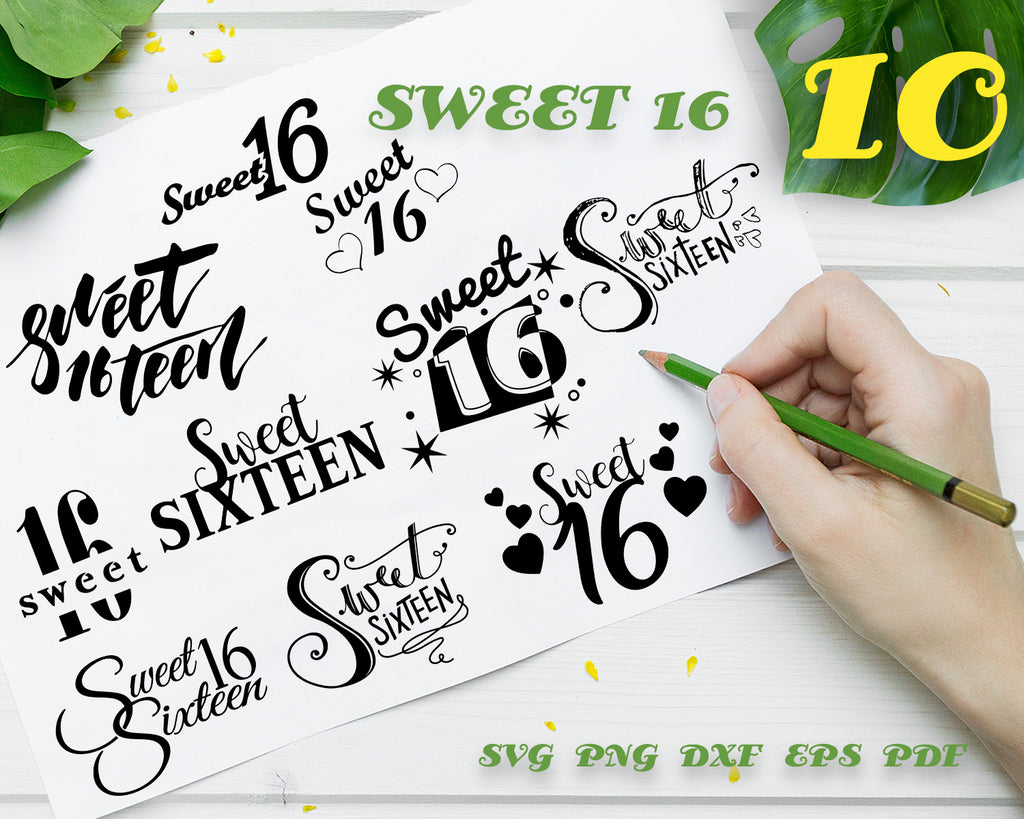 Download Sweet 16 Svg Birthday Sweet Sixteen Sweet 16 Sixteenth Birthda Clipartic
