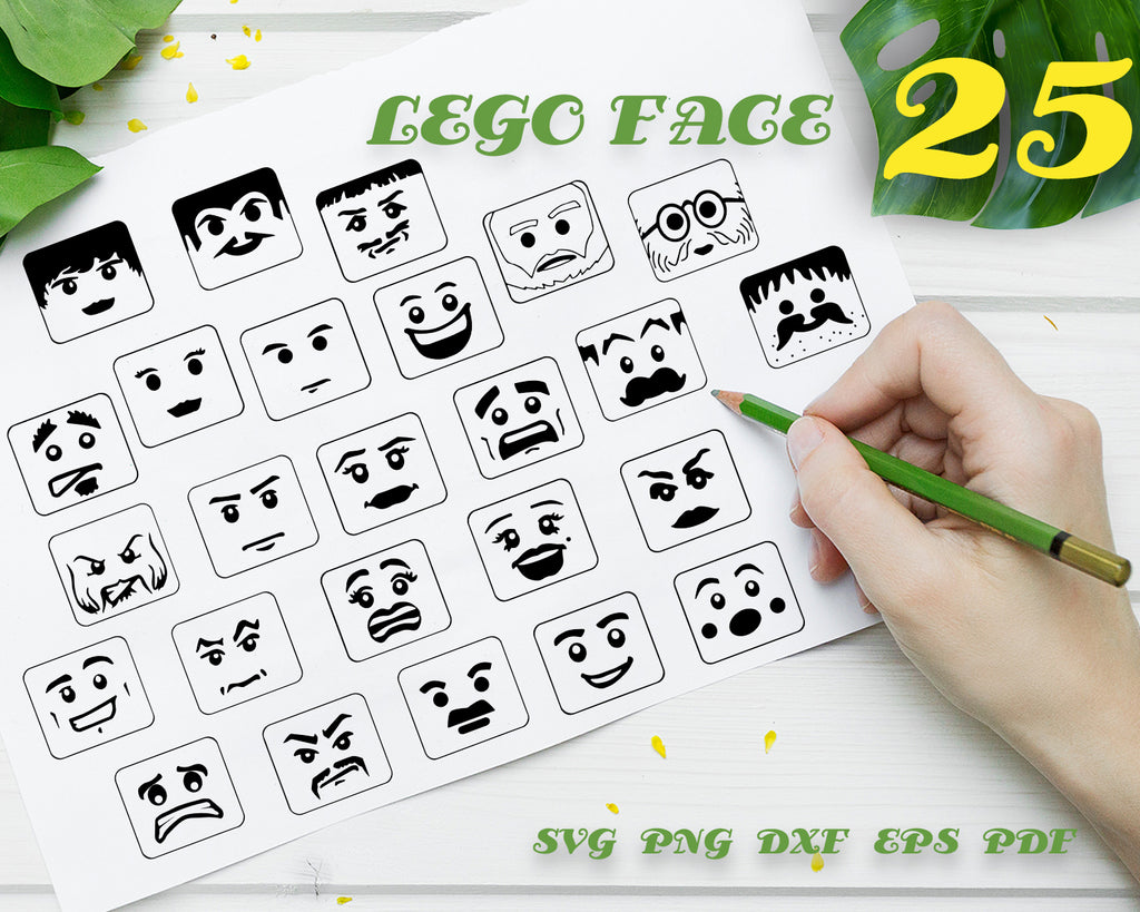 Download Lego Face Svg Dxf Png Eps Cut File Vinyl Decal Cricut Design Si Clipartic
