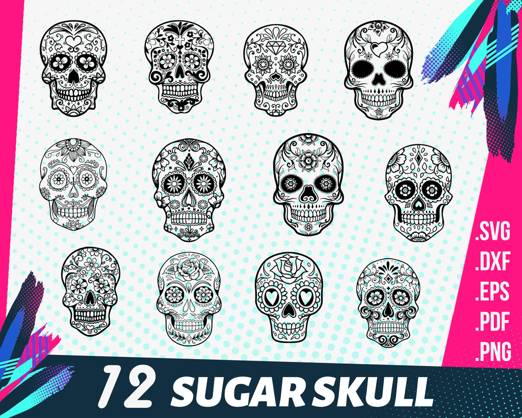 Download Sugar Skull Svg Sugar Skull Svg Sugar Skull Clipart Skull Svg Fil Clipartic