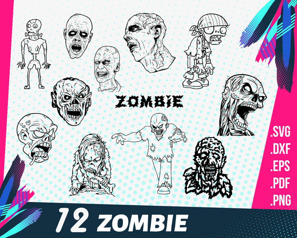 Download Zombie Svg Bundle Zombie Cricut Zombie Silhouette Zombie Vector Clipartic