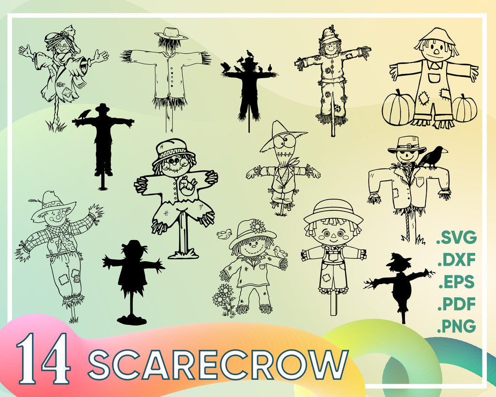 Scarecrow Svg Scarecrow Faces Svg Scarecrow Svg Autumn Svg Digi Clipartic