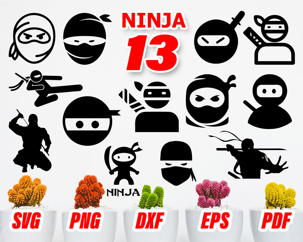 Download Ninja Svg Bundle Ninja Cricut Ninja Silhouette Cameo Ninja Vecto Clipartic