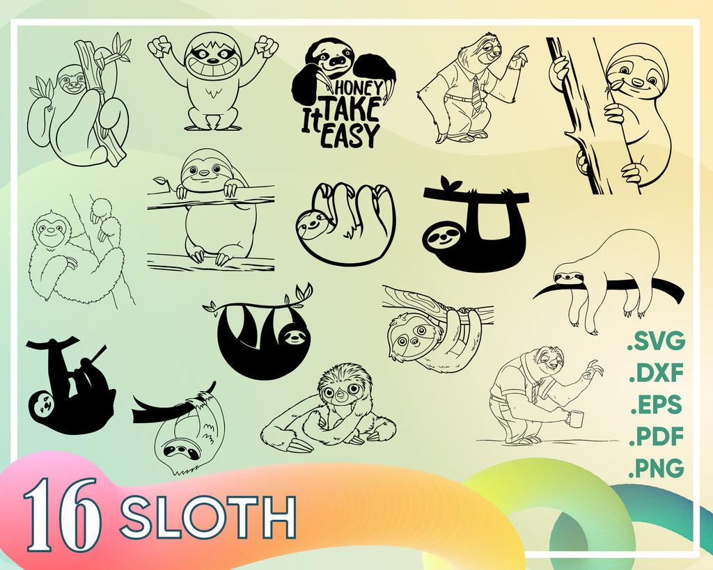 Download Sloth Svg Cute Sloth Svg Sloth Clipart Sloth Png Cut File For Cri Clipartic