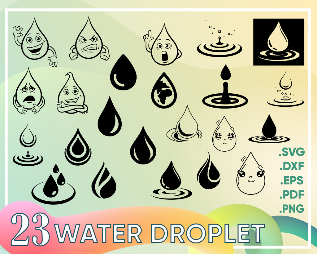 Download Water Droplets Svg Tear Drop Raindrop Svg Rain Svg Teardrop Svg Splash Svg Water Svg Clipart Svg Printable File Cut File Decal File Png File Clip Art Art Collectibles