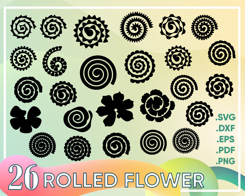Rolled Flower Svg Rolled Flower Svg 3d Flower Svg Rolled Paper Flow Clipartic