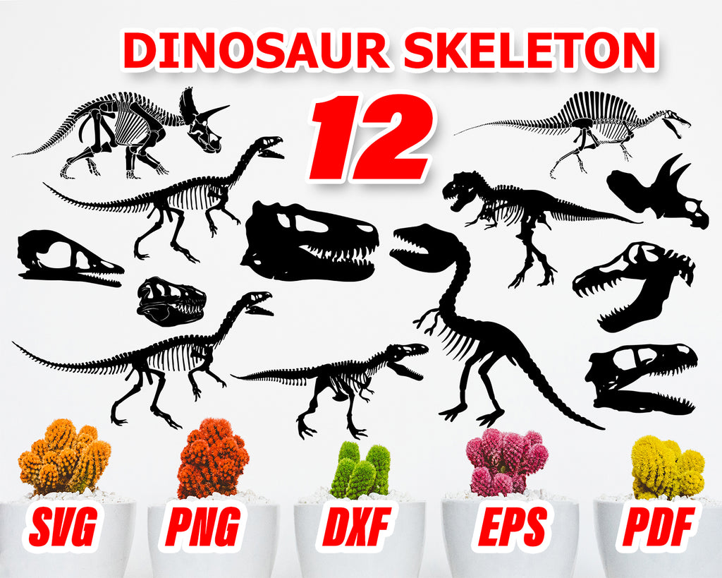 Download Dinosaur Skeleton Svg Dinosaur Silhouette Templates Paper Vinyl C Clipartic