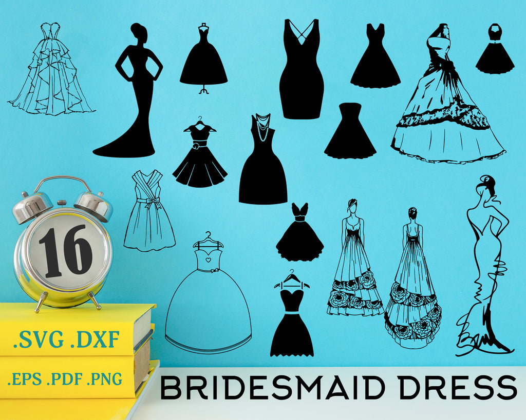 Download Bridesmaid Dress Svg Wedding Dress Bundle Cricut Cut File Silhouet Clipartic