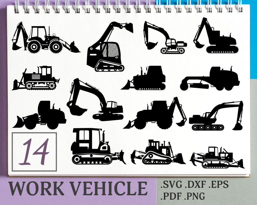 Work Vechicle Svg Work Vehicle Work Vehicles Silhouette Svg File Clipartic