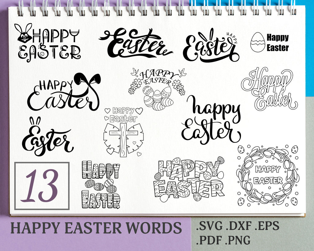 Download Happy Easter Words Svg Happy Easter Svg Digital Cut File For Htv Viny Clipartic