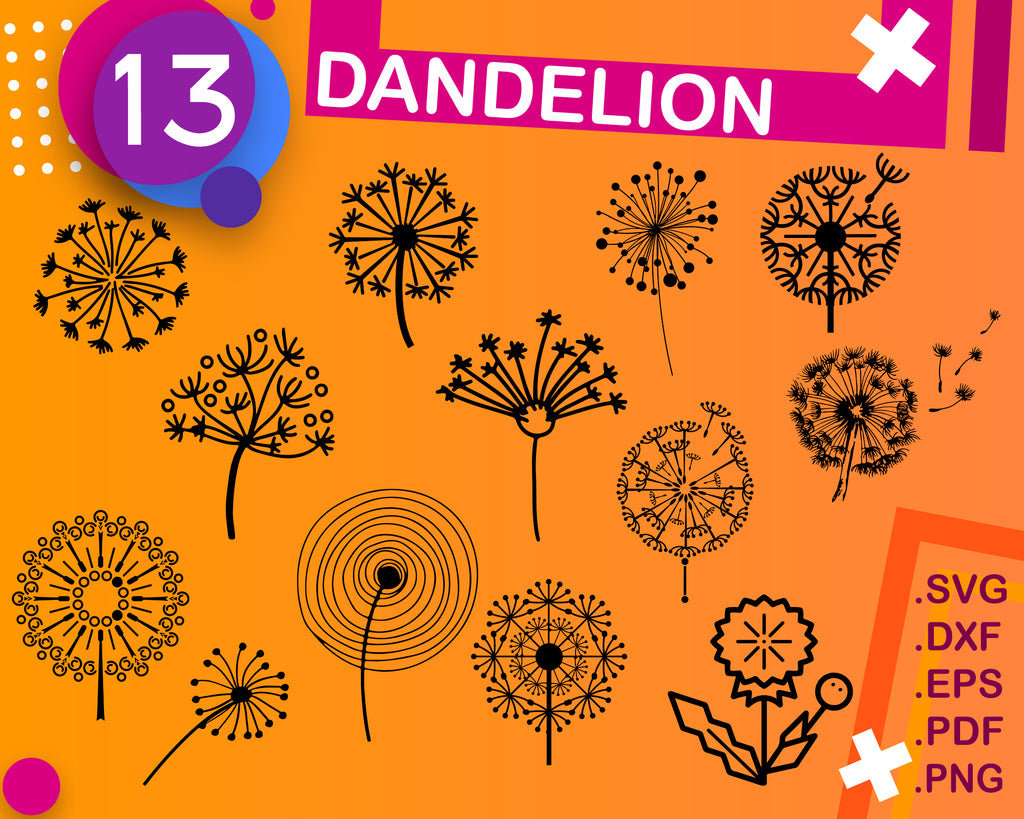 Download Dandelion Svg Cut Files Flower Cricut Files Summer Silhouette Iron Clipartic