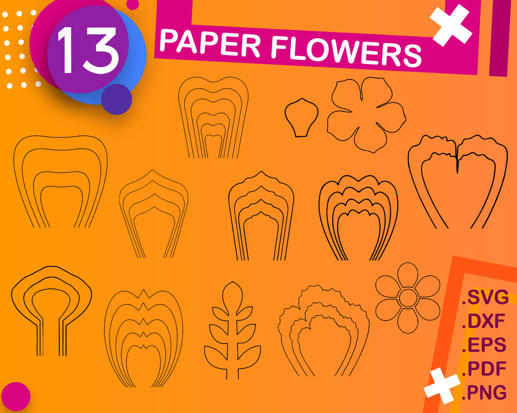 Download Paper Flower Template Svg Paper Flower Svg Clipart Cut Files Flowe Clipartic