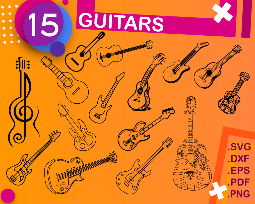 Guitar Svg Guitar Clipart Music Svg Silhouette Cut File Decal St Clipartic