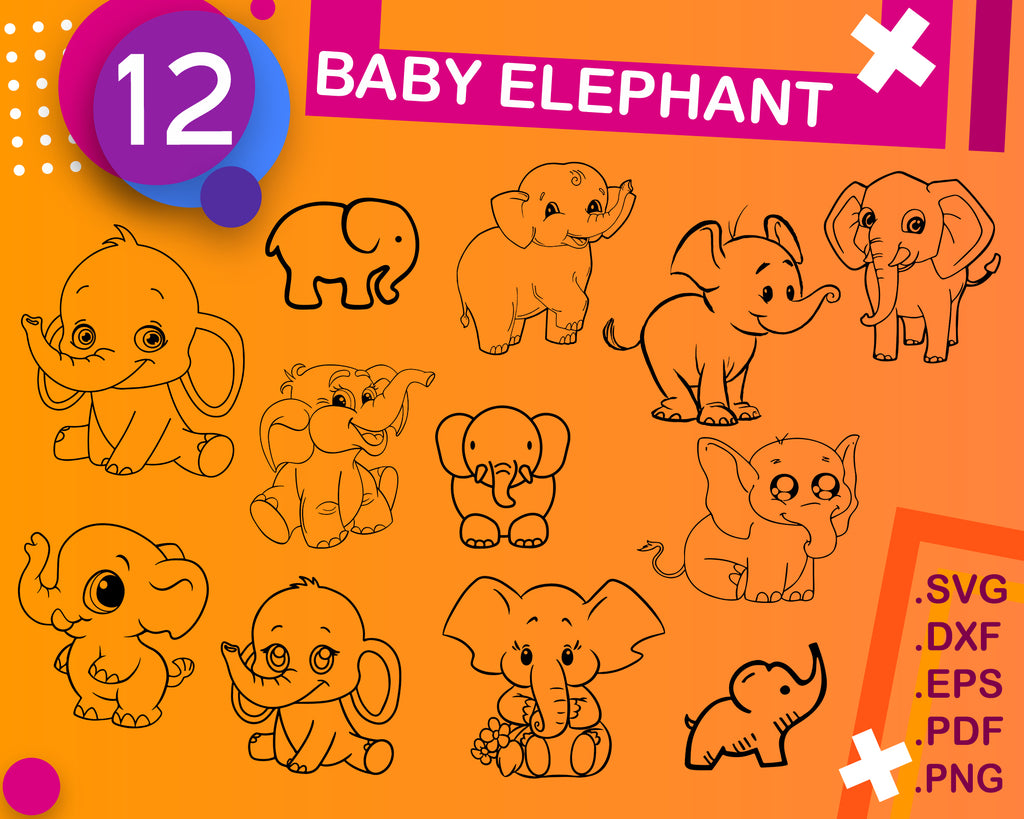 Download Baby Elephant Svg Cute Elephant Svg Elephant Svg Baby Shower Svg B Clipartic