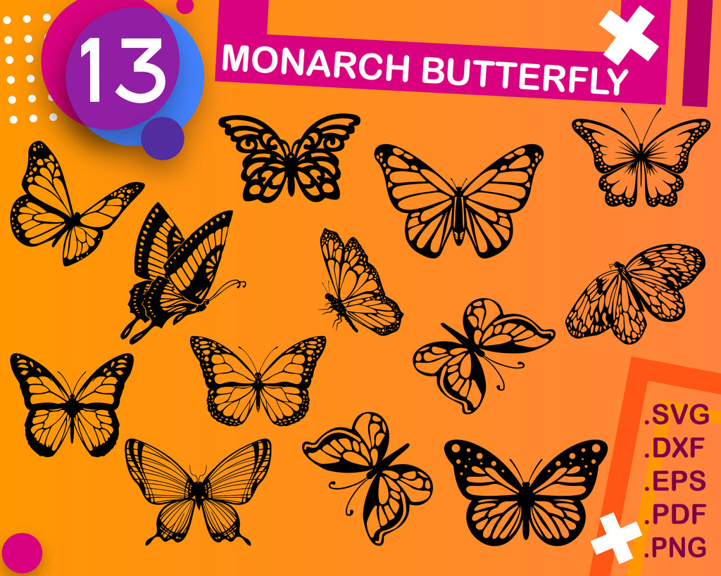 Download Monarch Butterfly SVG, DXF, PNG, cut files, butterfly ...