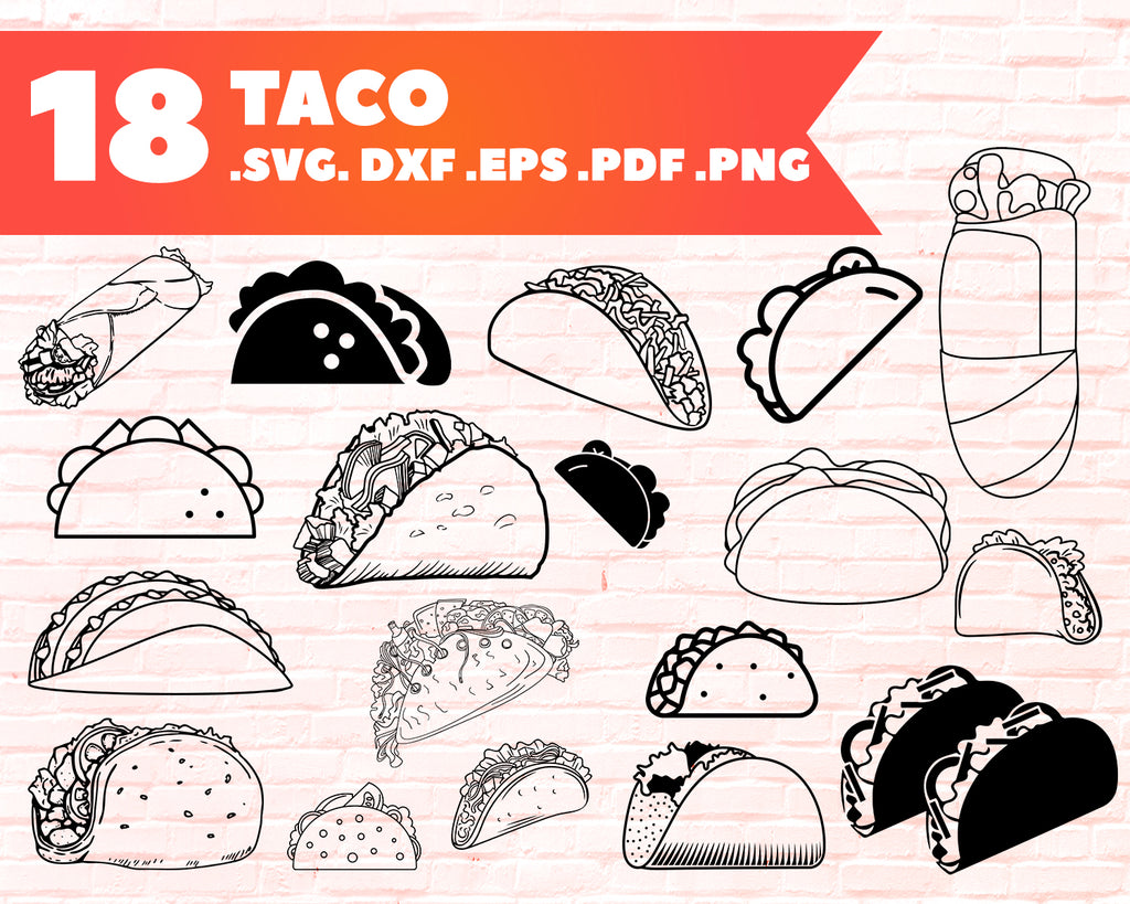 Download Taco svg, Mexican Food Svg, Printable files, Cricut, Cut ...